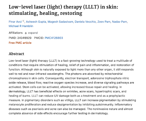 Low-level laser (light) therapy (LLLT) in skin: stimulating, healing, restoring